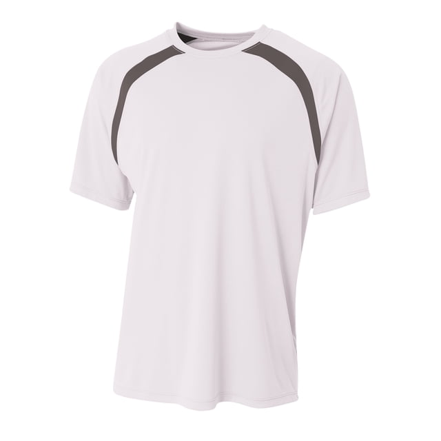 A4 NB3001 Boys Spartan Short Sleeve Color Block Crew Neck T Shirt