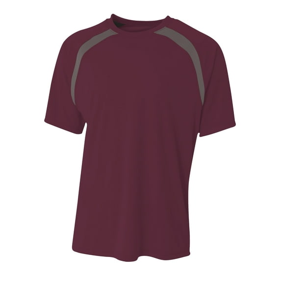 A4 NB3001 Boys Spartan Short Sleeve Color Block Crew Neck T Shirt
