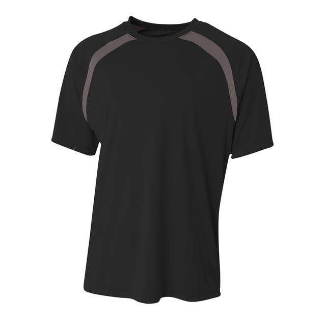 A4 NB3001 Boys Spartan Short Sleeve Color Block Crew Neck T Shirt
