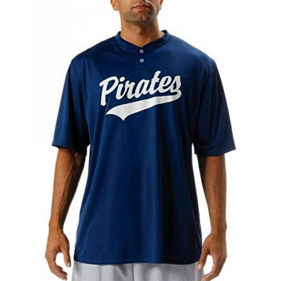 A4 NB3143 Youth Tek 2-Button Henley - Navy, Large