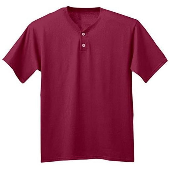 A4 NB3143 Youth Tek 2Button Henley Cardinal44 Medium