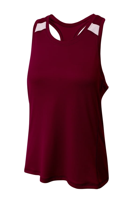 NW2014 Womens Bolt Singlet - Maroon White - 2XL
