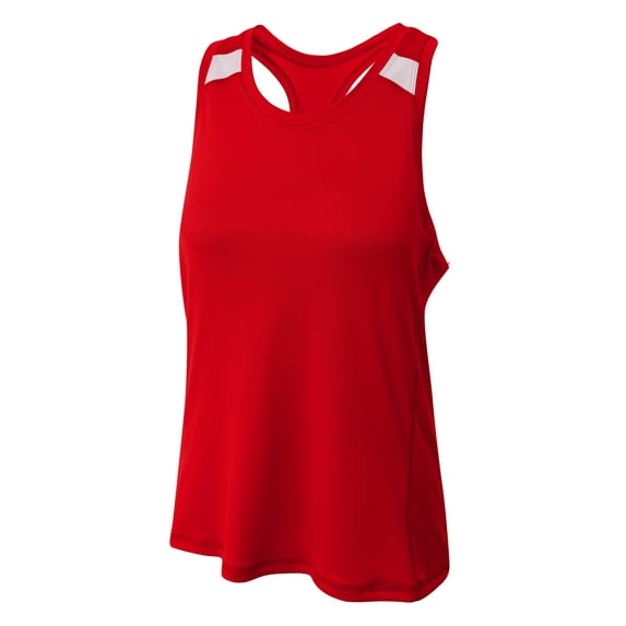 A4 NW2014 Womens Bolt Singlet - Scarlet/White - 2XL