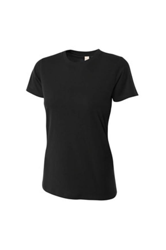 NW3249 Womens Combed Ring-spun Short-Sleeve Tee - Black, Medium