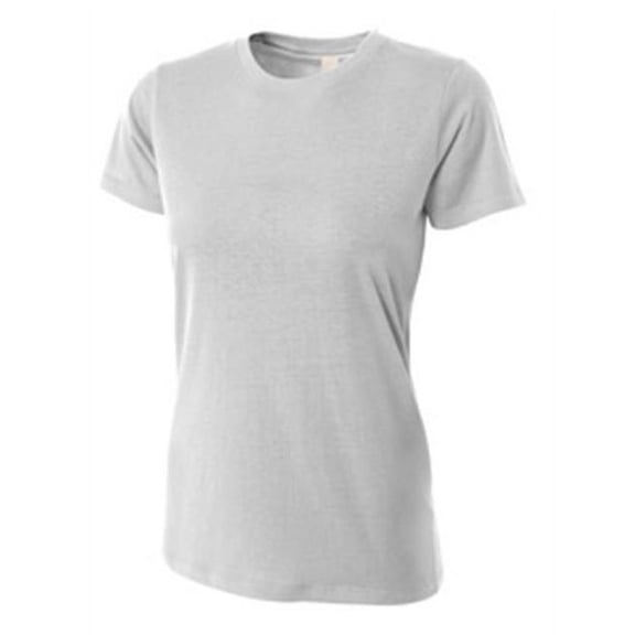 A4 NW3249 Womens Combed Ring-spun Short-Sleeve Tee - Silver, Small