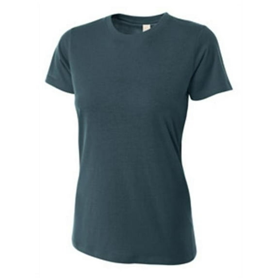 A4 NW3249 Womens Combed Ring-spun Short-Sleeve Tee - Steel Blue, Medium