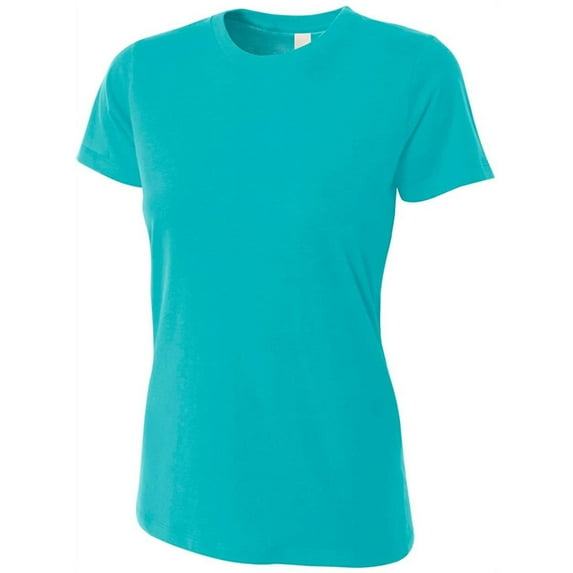 A4 NW3249 Womens Combed Ring-spun Short-Sleeve Tee - Turquoise, Small
