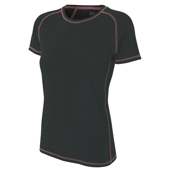 A4 NW3275 Womens Fitted Raglan with Flatlock Stitching - Graphite - 2XL