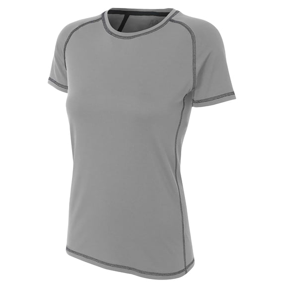 A4 NW3275 Womens Fitted Raglan with Flatlock Stitching - Silver - S