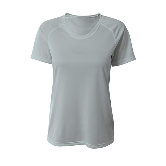 A4 NW3393 Womens SureColor Short Sleeve Cationic Tee - Silver - 2XL