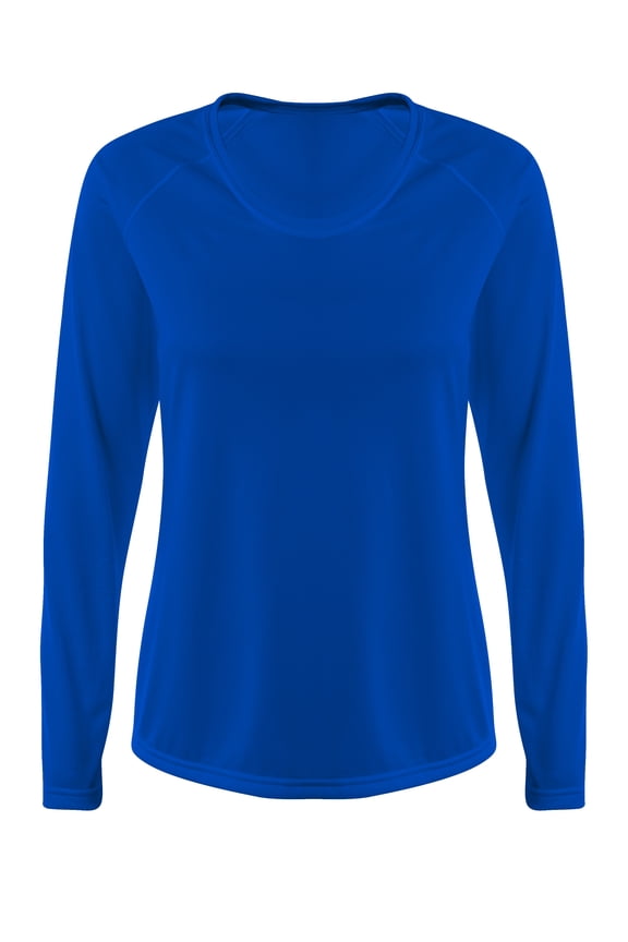 NW3396 Womens Long Sleeve Odor Resistant SureColor Cationic Round Neck T Shirt