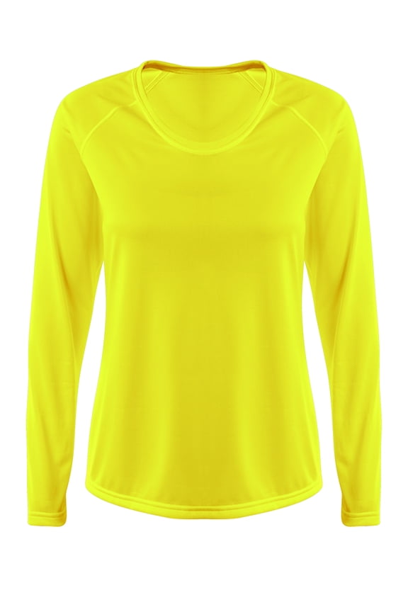 NW3396 Womens SureColor Long Sleeve Cationic Tee - Safety Yellow - M