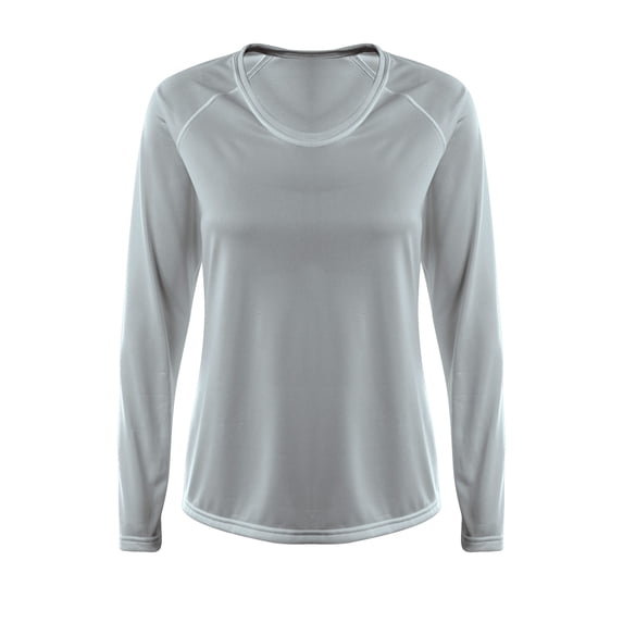 A4 NW3396 Womens SureColor Long Sleeve Cationic Tee - Silver - M
