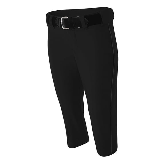 A4 NW6188 Womens Softball Pant with Piping - Black - L