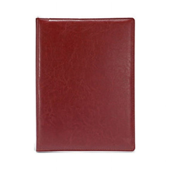 A4 PU Padfolio File Folder Portfolio Business Document Holder Metal Clipboard Pad Document Organizer Holder, D