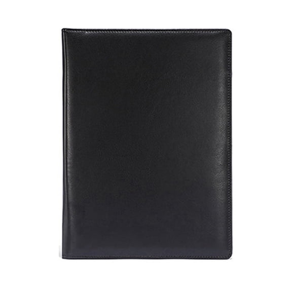 A4 PU Padfolio File Folder Portfolio Business Document Holder Metal Clipboard Pad Organizer Holder, B