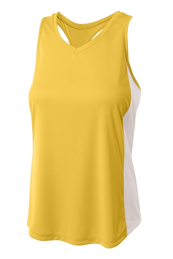 Pacer Singlet with Racerback For Women in Gold/White | NW2009