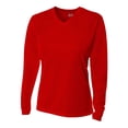 thumbnail image 1 of A4 Pack of 2 Long Sleeve V-Neck Bird's Eye Mesh Tee, 1 of 1