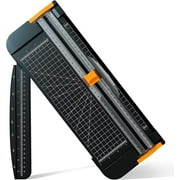 A4 Paper Cutter 12 inch Titanium Straight Paper Trimmer, Paper Slicer Scrapbooking Tool with Automatic Security Safeguard and Side Ruler for A4, Craft Paper, Label, Photo and Cardstock - BLACK