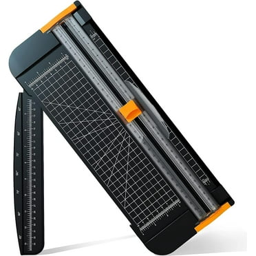 A4 Paper Cutter 12 inch Titanium Straight Paper Trimmer, Paper Slicer Scrapbooking Tool with Automatic Security Safeguard and Side Ruler for A4, Craft Paper, Label, Photo and Cardstock - BLACK