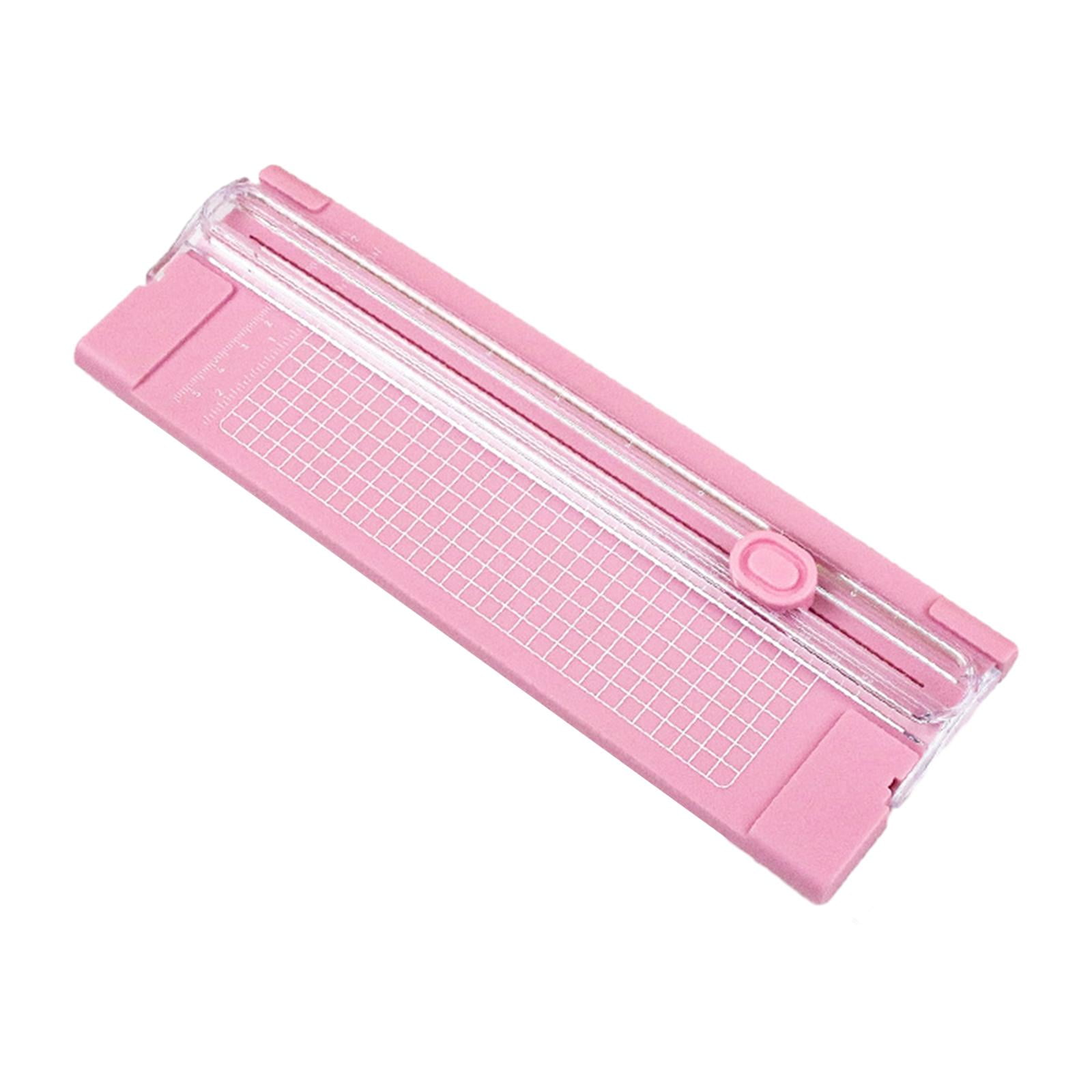 A4 Paper Cutter Mini Crafts DIY Non Slip Ruler Hand Tool Durable Photo Trimmer Lightweight for Office Home School Stationery Paper Photo Pink, Size