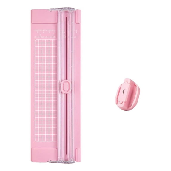 A4 Paper Cutter Small Paper Trimmer, Portable Paper Cutter for Scrapbooking Craft, Label, Origami, Card, Photo, Coupon, Scrapbook, Cardstock, Laminated Paper, and Craft Project(Pink,10.6x3.5")