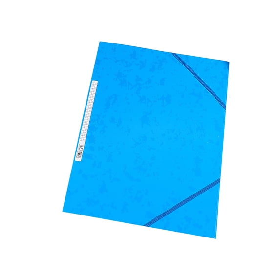 A4 Paper File Folder with Elastic Bands,12.4x9.25 Inch Robust Cardboard Document Folder for Home and Office File Arrangement,Blue