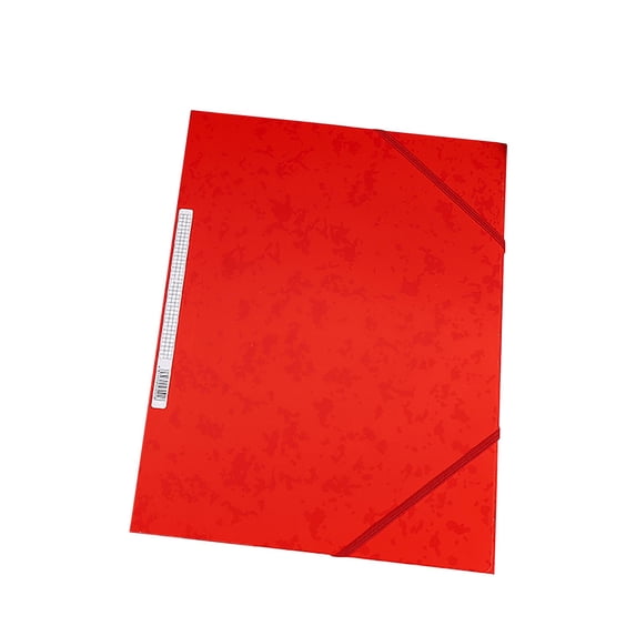 A4 Paper File Folder with Elastic Bands,12.4x9.25 Inch Robust Cardboard Document Folder for Home and Office File Arrangement,Red