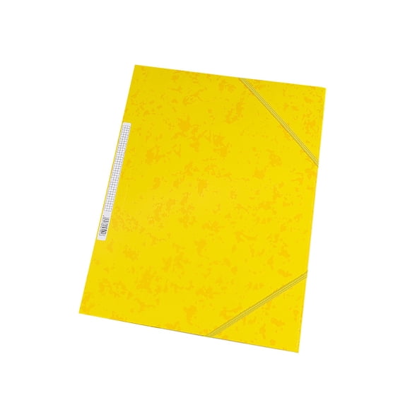 A4 Paper File Folder with Elastic Bands,12.4x9.25 Inch Robust Cardboard Document Folder for Home and Office File Arrangement,Yellow