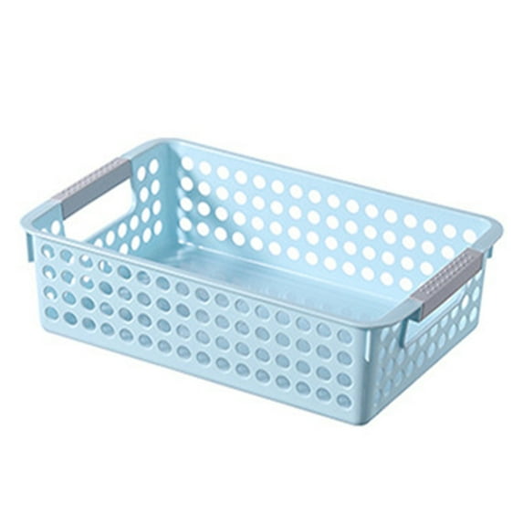 A4 Paper Trays with Grip Handles, 10.43x6.77x2.87"Heavy Duty Book Baskets for Library, Drawers, Office, Home, Desk, Turn in Trays, Plastic Storage Baskets (White/1 Pcs)