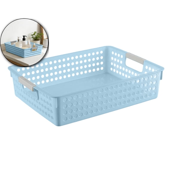A4 Paper Trays with Grip Handles, Book Baskets for Library, Plastic Storage Baskets(9.2x6.1x3in)
