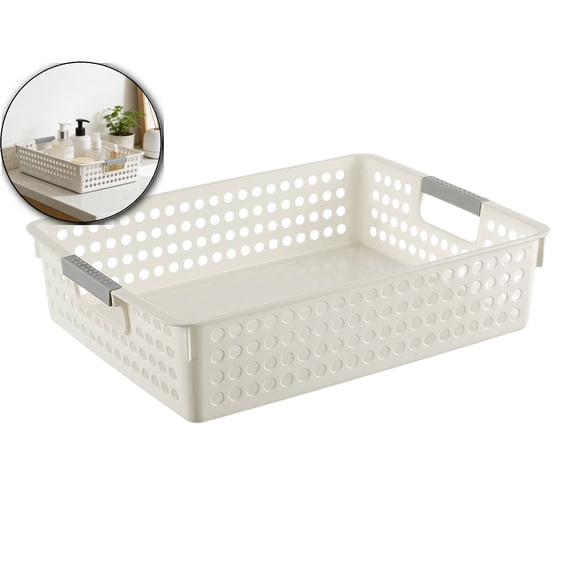 A4 Paper Trays with Grip Handles, Book Baskets for Library, Plastic Storage Baskets(9.2x6.1x3in)