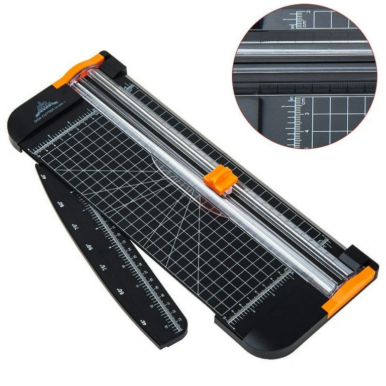 A4 Paper Trimmer Manual Paper Cutter with Automatic Security Safeguard and Side Ruler