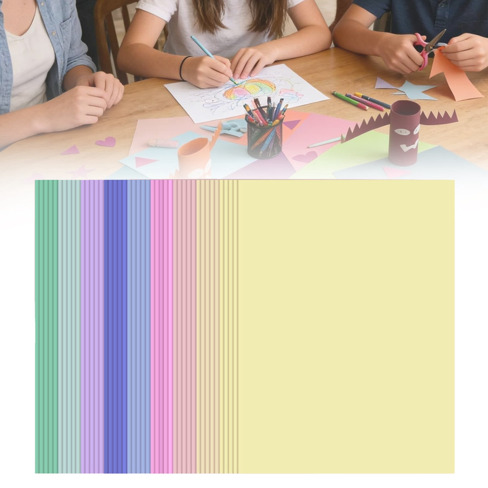 A4 Pastel Cardstock Paper 100 Sheets 10 Colors 180gsm Colored Construction Paper Soft Tone Craft Paper for DIY Scrapbook Printing