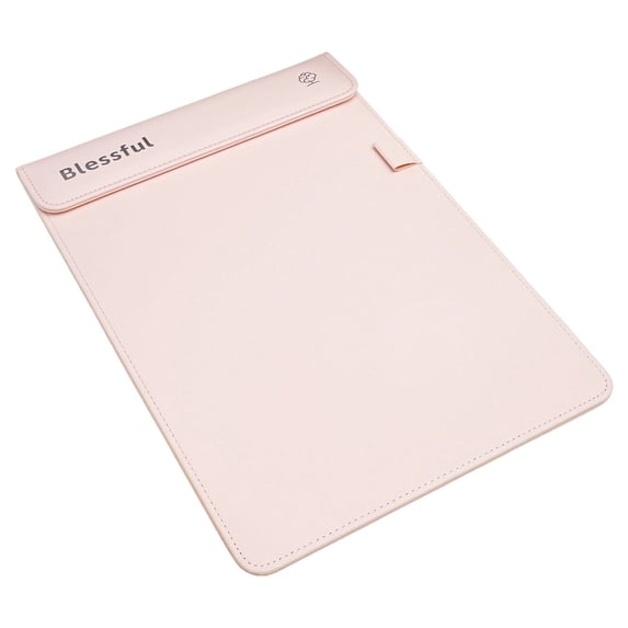 A4 Pastel Clipboard With Pen Holder And Sliding Cover, Lightweight Writing Board For Office, Portable Leather Folder Board, Pink