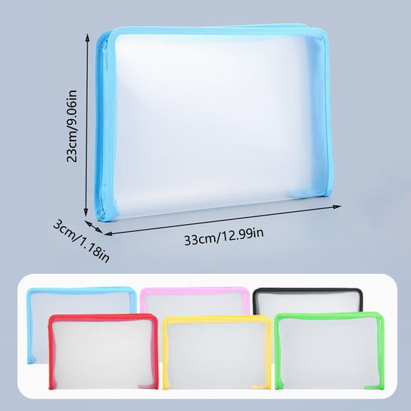 A4 Plastic File Folder Expanding Wallet Document with Zipper, Red