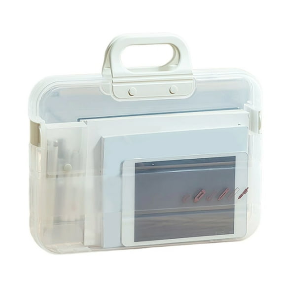 A4 Plastic File Folder with Lock Handle Portable Box File Waterproof Filing Supplies Multi-Purpose Document Bag A