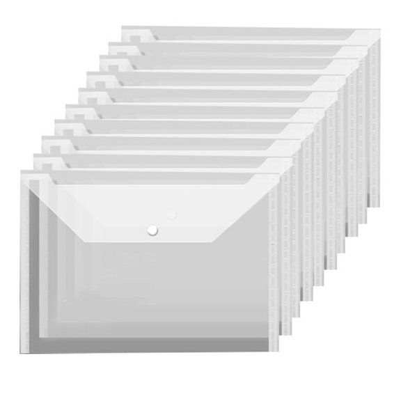 A4 Plastic File Folders Document Wallet Waterproof Protections Snap Closure