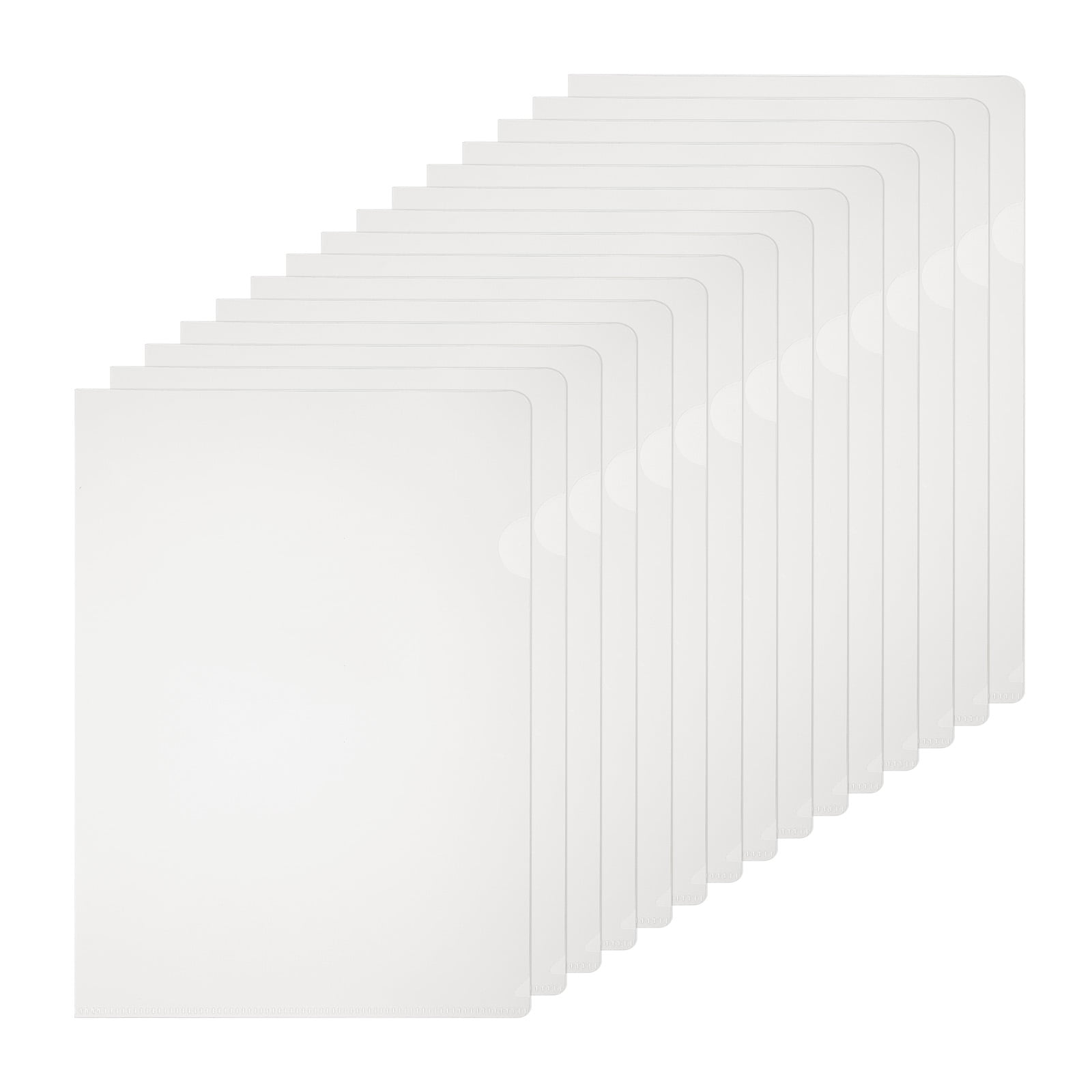 A4 Plastic Folders, 40 Pack Clear Folders L Type Project Pockets Paper Document Jacket Sleeves L Shaped Transparent for Documents Plastic Office File, 8.7x12.2in, White