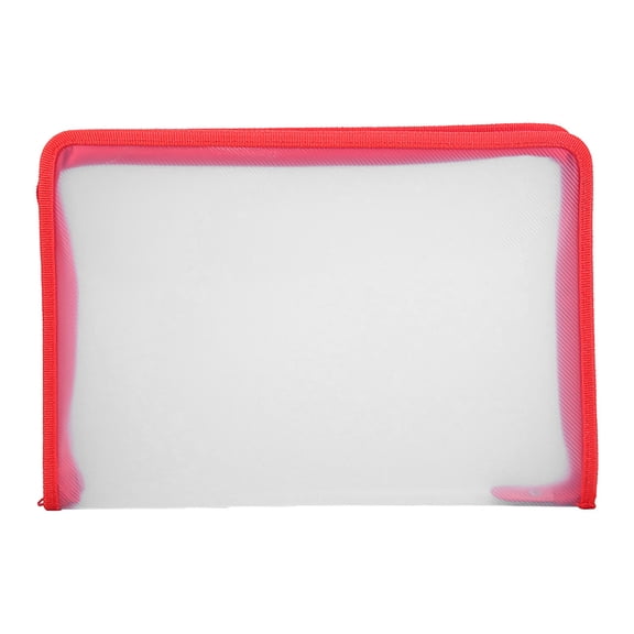 A4 Plastic Zip Wallets Folder, Mesh Zipper Pouch Document Wallet, A4 Zipper File Folders, Zip Lock Bags for School Office Household Travel Supplies,File Folders Envelops Document Holder Bag,Red,