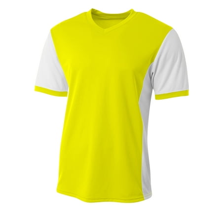 A4 Premier Soccer Jersey For Men in Safety Yellow White | N3017
