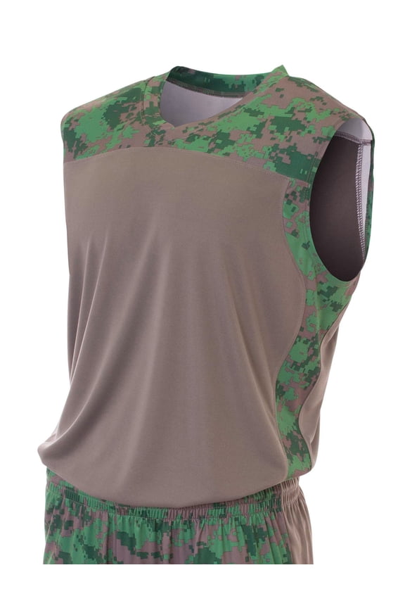 Printed Camo Performance Muscle For Men in Forest | N2345