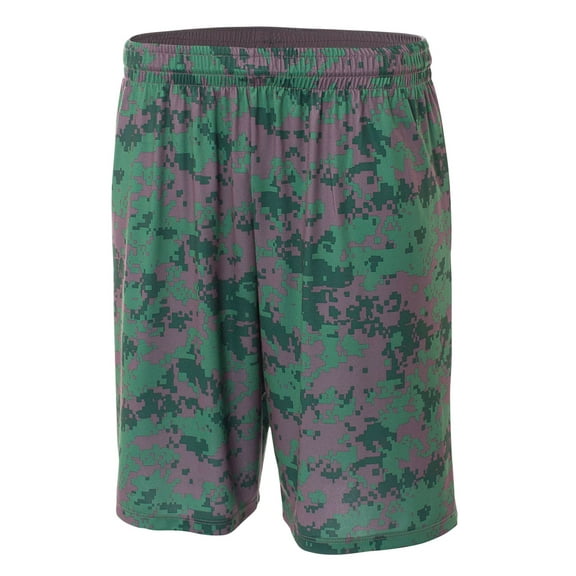 A4 Printed Camo Performance Short For Men in Forest | N5322