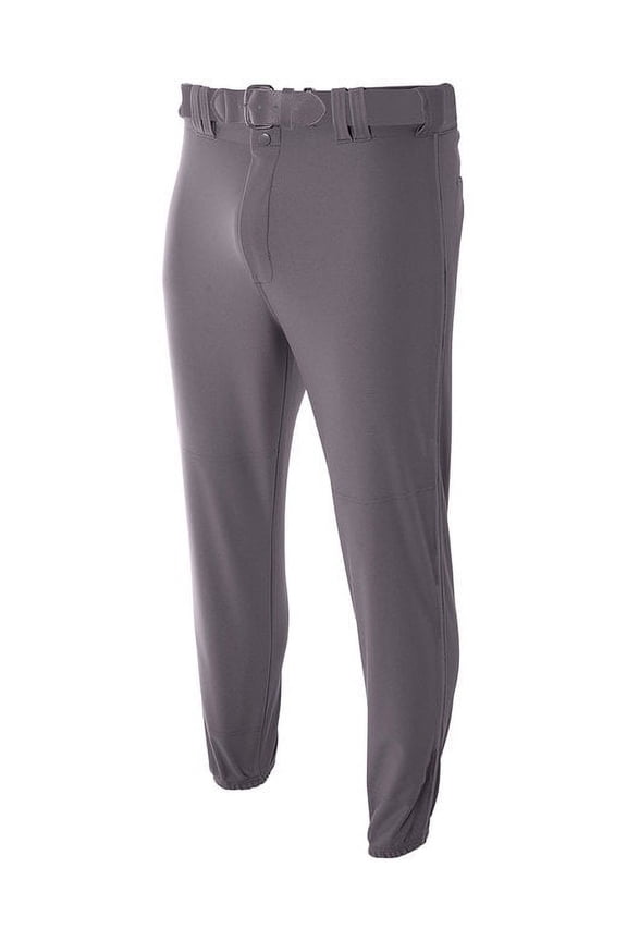 Pro-Style Elastic Bottom Baseball Pant For Men in Graphite | N6178