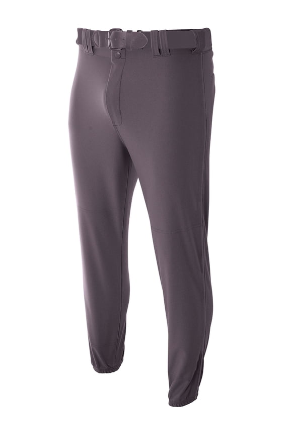 Pro-Style Elastic Bottom Baseball Pant For Men in Graphite | N6178
