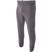 A4 Pro-Style Elastic Bottom Baseball Pant For Teen Male in Graphite | NB6178