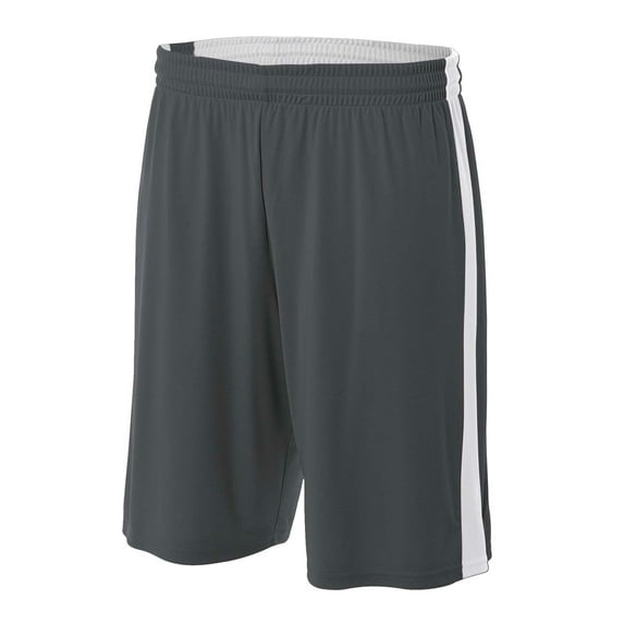A4 Reversible Moisture Management 10" Short For Men in Graphite/White | N5284