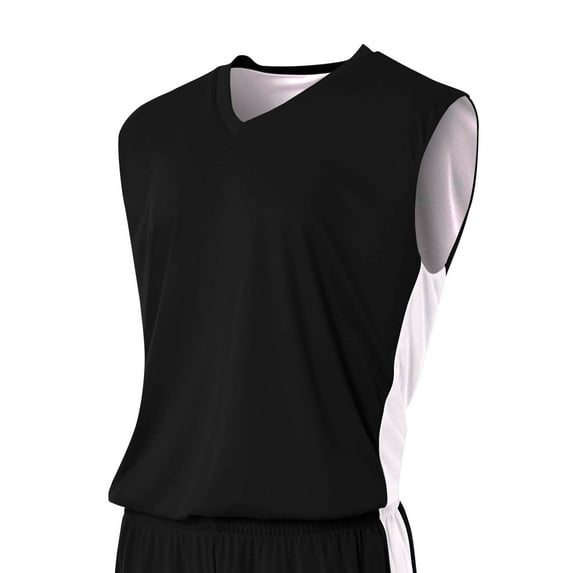 A4 Reversible Moisture Management Muscle For Teen Male in Black/White | NB2320