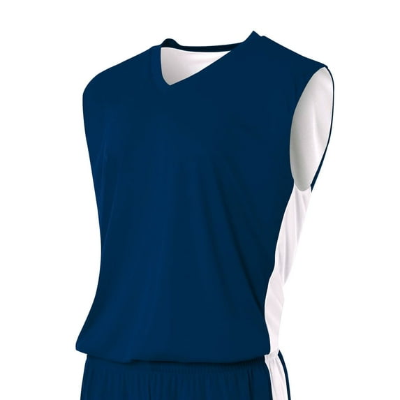 A4 Reversible Moisture Management Muscle For Teen Male in Navy White 2011 | NB2320