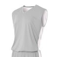 thumbnail image 1 of A4 Reversible Moisture Management Muscle For Teen Male in Silver/White | NB2320, 1 of 2